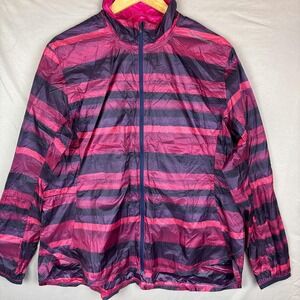 Brooks Run Happy Featherlight Running Jacket Size 2XL Purple/Pink Windbreaker